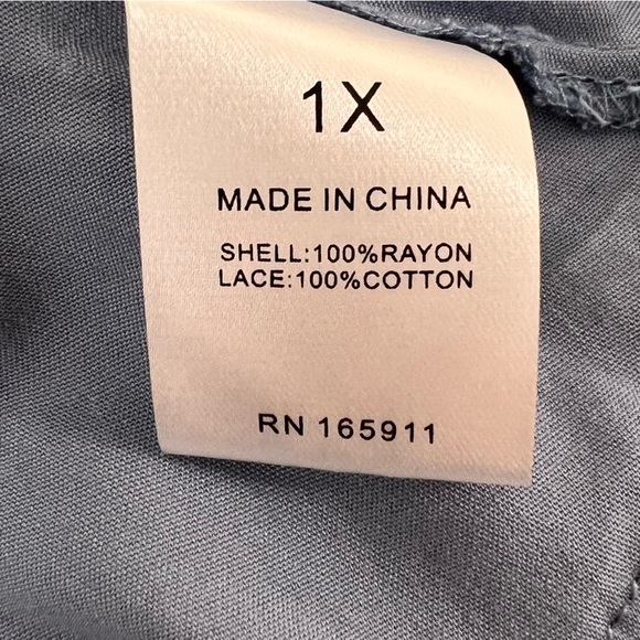 Grace & Karma Peasant Shirt Blue Long Sleeve Lightweight Womens Plus Size 1X - Picture 3 of 8